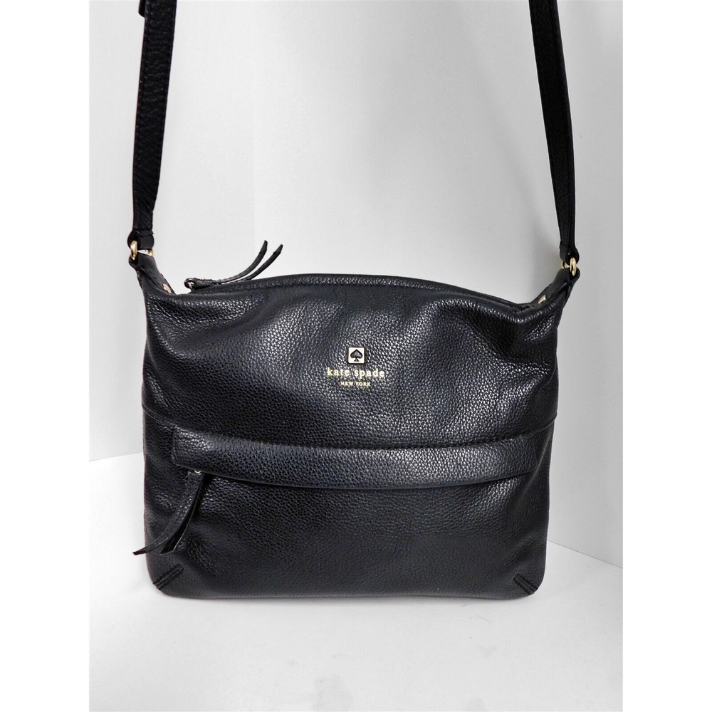 Kate Spade Black Pebbled Leather Small Crossbody Bag‎